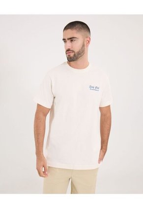 Camiseta Para Hombre Manga Corta Cuello Redondo Color Crema Marca Ostu #60091789