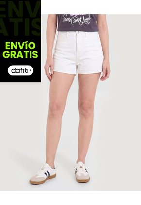 Short Mom Clean Style Para Mujer Blanco Ostu