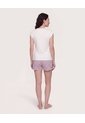 Pijama Short Check Relax  Para Mujer Crema Ostu de Ostu