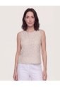 Blusa Manga Sisa Cuello Redondo  Para Mujer Café Ostu de Ostu