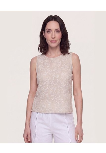 Blusa Manga Sisa Cuello Redondo  Para Mujer Café Ostu