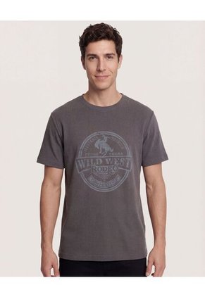 Camiseta Para Hombre Manga Corta Cuello Redondo Color Gris Marca Ostu #60091773