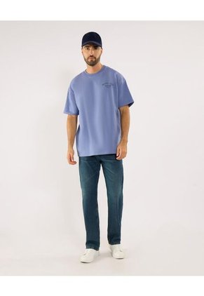 Camiseta Para Hombre Manga Corta Cuello Redondo Color Azul Marca Ostu #60091777