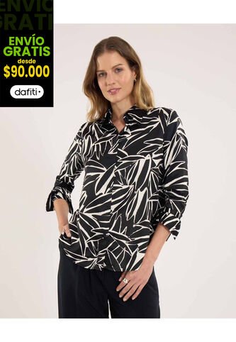 Camisa Para Mujer Manga Larga Color Negro Marca Ostu #40010323 Ostu