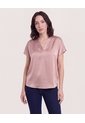 Blusa Con Escote En V  Para Mujer Café Ostu de Ostu