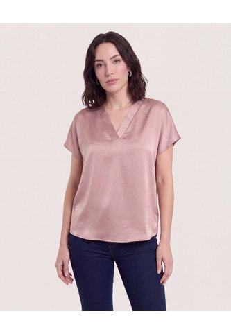 Blusa Con Escote En V  Para Mujer Café Ostu Ostu