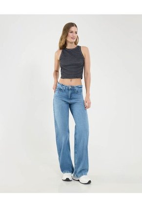 Camiseta Para Mujer Crop Top Manga Sisa Color Negro Marca Ostu #40092435