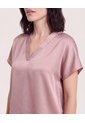 Blusa Con Escote En V  Para Mujer Café Ostu de Ostu