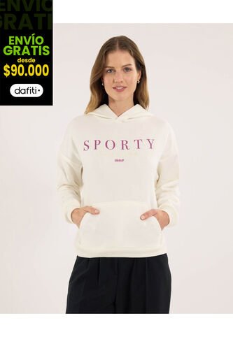 Buzo Para Mujer Hoodie Color Marfil Marca Ostu #40060507 Ostu