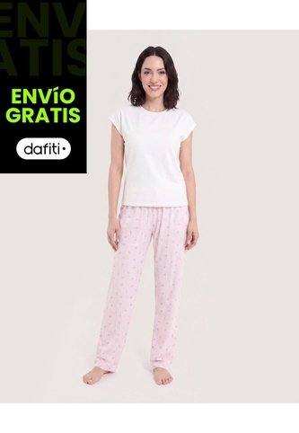 Pijama Rayas Comfort  Para Mujer Crudo Ostu Ostu