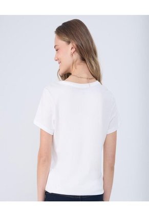 Camiseta Para Mujer Manga Corta Cuello Redondo Color Crema Marca Ostu #40092374