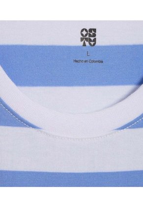 Camiseta Para Hombre Manga Corta Color Azul  Marca Ostu #60091230