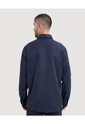 Camisa Para Hombre Manga Larga Con Bolsillo Cuello Casual M Color Celeste Marca Ostu #60010795