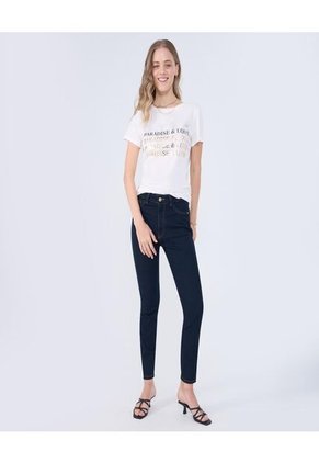 Camiseta Para Mujer Manga Corta Cuello Redondo Color Crema Marca Ostu #40092374