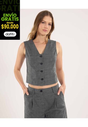 Chaleco Para Mujer Plano Color Negro Marca Ostu #40250024 Ostu