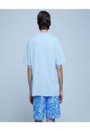 Camiseta Para Hombre Manga Corta Color Azul Claro Marca Ostu #60091189