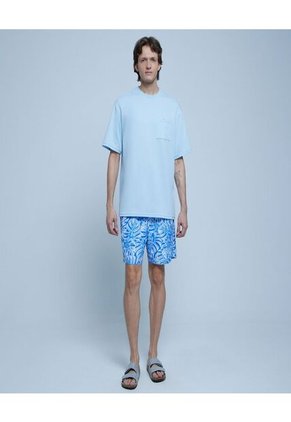 Camiseta Para Hombre Manga Corta Color Azul Claro Marca Ostu #60091189