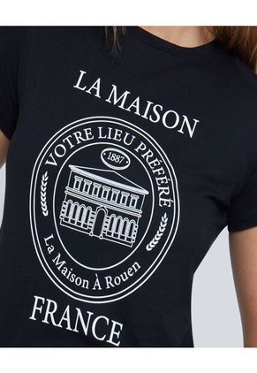 Camiseta Para Mujer Manga Corta Color Negro Marca Ostu #40092015