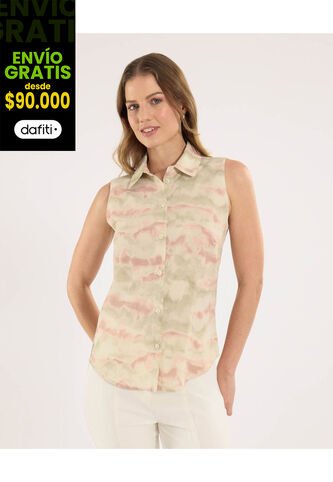 Camisa Para Mujer Manga Sisa Color Verde Marca Ostu #40010317 Ostu