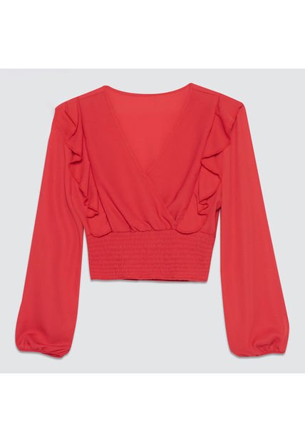 Blusa Para Mujer Manga Larga Color Rojo Marca Ostu #40120877