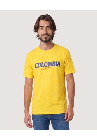 Camiseta De Colombia Texturizada Hombre  Para Hombre Amarillo Ostu Ostu