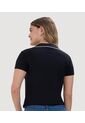 Polo Para Mujer Manga Corta Color Negro Marca Ostu #40110160 de Ostu