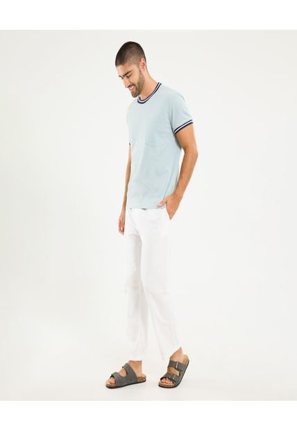 Camiseta Para Hombre Manga Corta Cuello Redondo Color Azul Marca Ostu #60091664