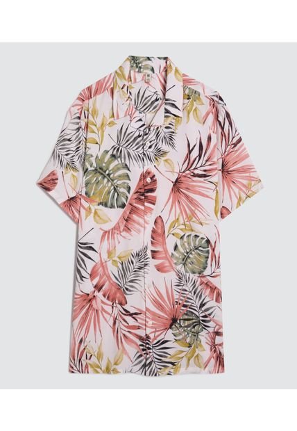 Camisa Para Hombre Manga Corta Sin Bolsillo Color Rosa Marca Ostu #60010711