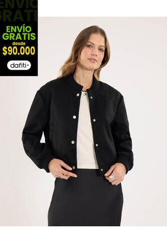 Chaqueta Para Mujer Bomber Color Negro Marca Ostu #40080221 Ostu
