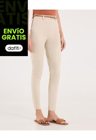 Pantalón Para Mujer Chino Color Marfil Marca Ostu #40070762 Ostu