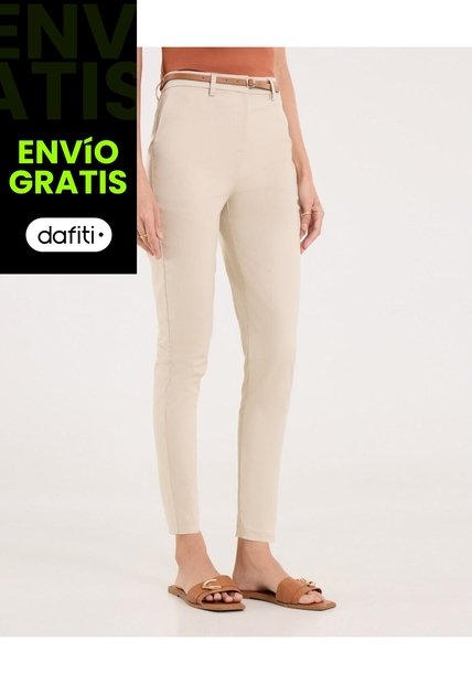 Pantalón Para Mujer Chino Color Marfil Marca Ostu #40070762