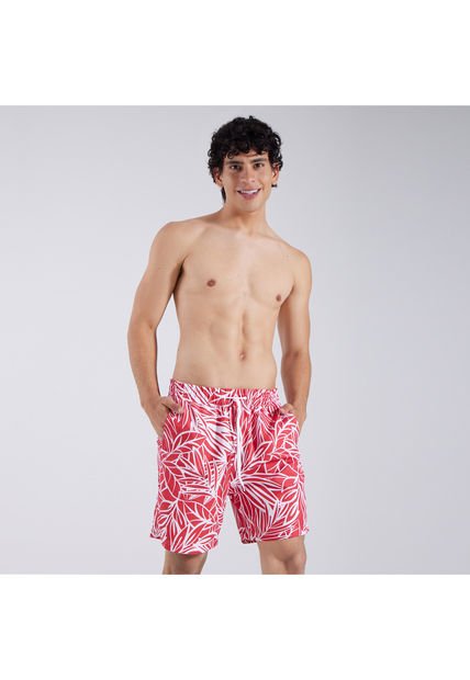 Pantaloneta Para Hombre De Baño Corta Color Cereza Marca Ostu #60270023