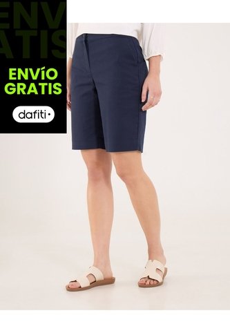 Bermuda Para Mujer Regular Corto Color Azul Marca Ostu #40100097 Ostu