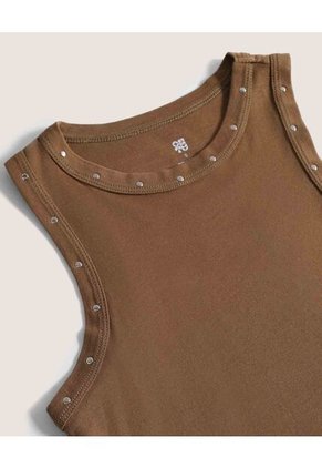 Camiseta  Para Mujer Manga Sisa Cuello Redondo Color Café Marca Ostu #40092556