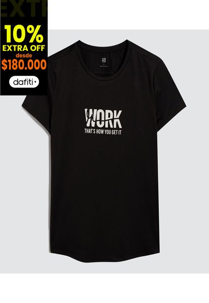 Camiseta Para Mujer Manga Corta Color Negro Marca Ostu #40092186