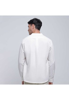 Camisa Para Hombre Manga Larga Con Bolsillo Color Crema Marca Ostu #60010721