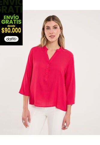 Blusa Para Mujer Manga 3/4 Color Rojo Marca Ostu #40121177 Ostu