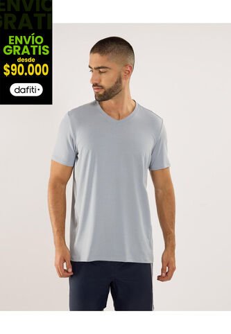 Camiseta Para Hombre Manga Corta Cuello V Color Gris Marca Ostu #60091731 Ostu