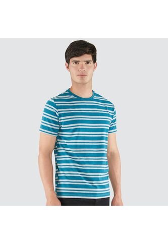 Camiseta Hombre Ostu M/C Azul Algodón 60090701-50612 Ostu