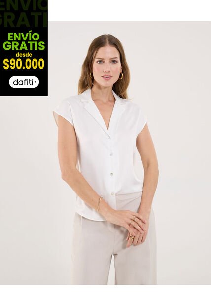 Blusa Para Mujer Manga Sisa Color Crudo Marca Ostu #40121188