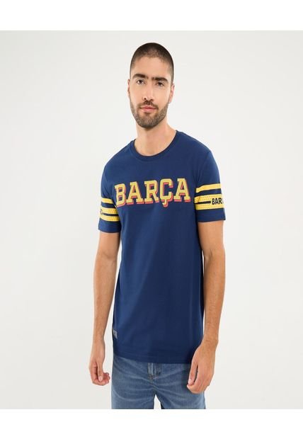 Camiseta Para Hombre Manga Corta Cuello Redondo Color Azul Marca Ostu #60091762