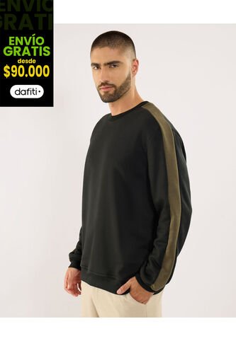 Buzo Para Hombre Cuello Redondo Color Negro Marca Ostu #60060560 Ostu