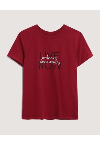 Camiseta  Para Mujer Manga Corta Cuello Redondo Color Vino Marca Ostu #40092845 Ostu