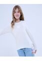 Camiseta Para Niña Manga Larga Cuello Redondo Color Crema Marca Ostu #90090258 de Ostu