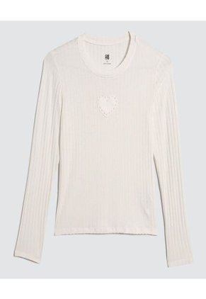 Camiseta Para Niña Manga Larga Cuello Redondo Color Crema Marca Ostu #90090258