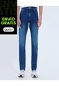 Jean Para Hombre Slim Color Azul Medio Marca Ostu #60160408 de Ostu