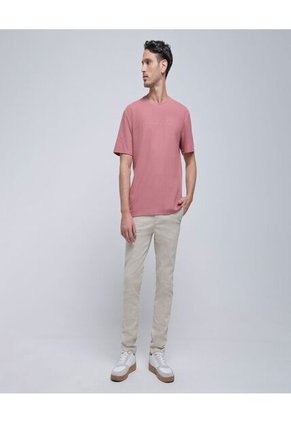 Camiseta Para Hombre Manga Corta Color Terracota Marca Ostu #60091343