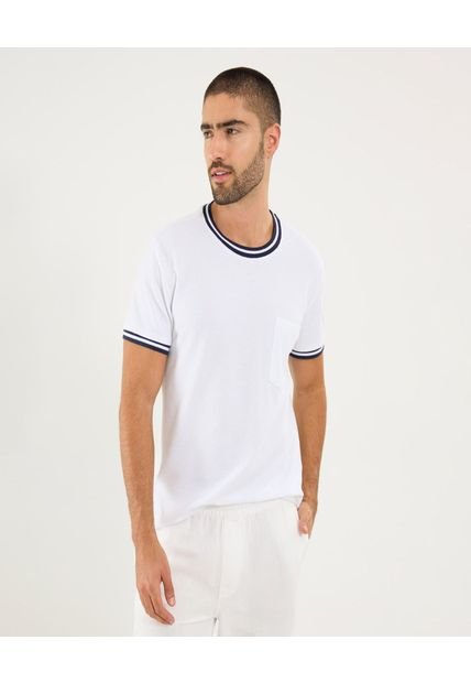 Camiseta Para Hombre Manga Corta Cuello Redondo Color Hueso Marca Ostu #60091662