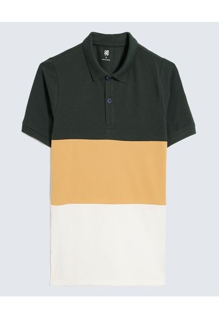 Polo Infantil Niño Manga Corta Color Verde Marca Ostu #80110099