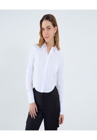 Camisa Para Mujer Manga Larga Color Blanco Marca Ostu #40010309 Ostu